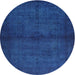 Sideview of Contemporary Blue Modern Rug, con1951