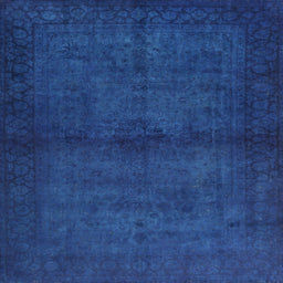Square Contemporary Blue Modern Rug, con1951
