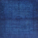 Square Contemporary Blue Modern Rug, con1951