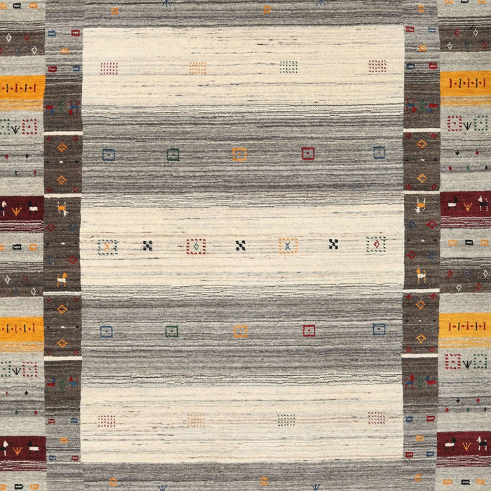 Contemporary Khaki Green Modern Rug, con1955