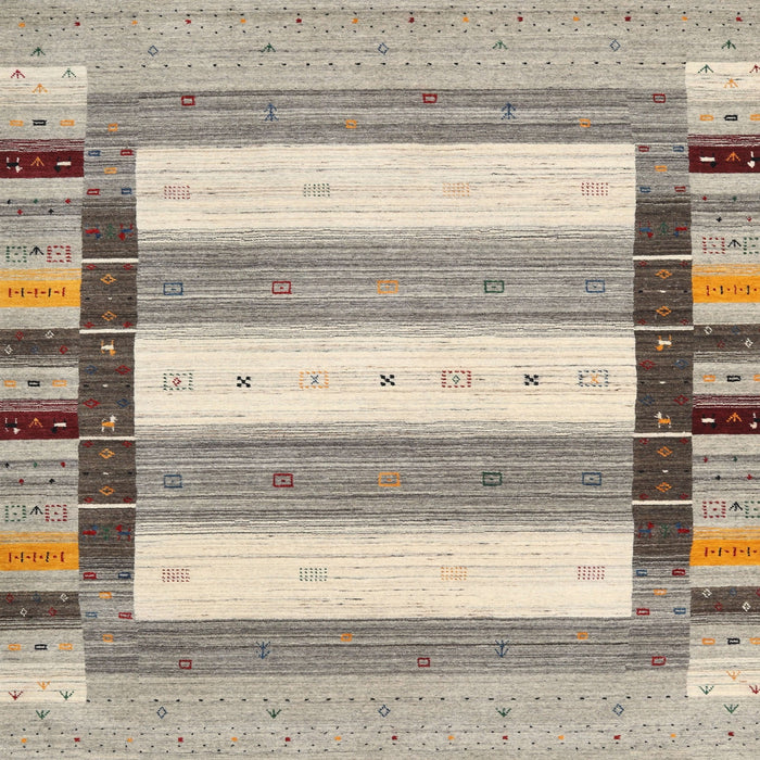 Square Contemporary Khaki Green Modern Rug, con1955