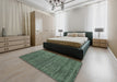 Contemporary Green Modern Rug in a Bedroom, con1957