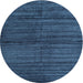 Square Machine Washable Contemporary Blue Rug, wshcon1958