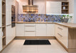 Contemporary Charcoal Black Modern Rug in a Kitchen, con1959