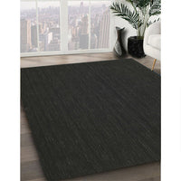 Contemporary Charcoal Black Modern Rug, con195