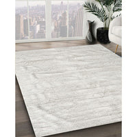 Contemporary Pale Silver Gray Solid Rug, con1960