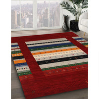 Contemporary Red Modern Rug, con1961