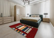 Machine Washable Contemporary Tomato Red Rug in a Bedroom, wshcon1961