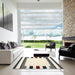 Square Contemporary Gray Solid Rug in a Living Room, con1963