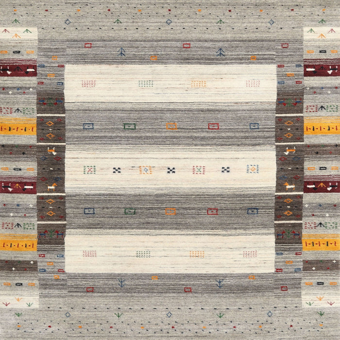 Sideview of Machine Washable Contemporary Desert Sand Beige Rug, wshcon1964