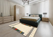 Contemporary Golden Blonde Gold Solid Rug in a Bedroom, con1967