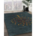 Contemporary Dark Slate Gray Green Modern Rug in Family Room, con1970