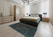 Machine Washable Contemporary Dark Slate Gray Green Rug in a Bedroom, wshcon1970