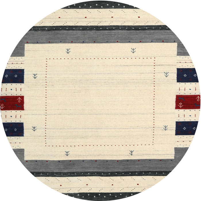 Sideview of Contemporary Golden Blonde Gold Solid Rug, con1972