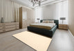 Contemporary Golden Blonde Gold Solid Rug in a Bedroom, con1973