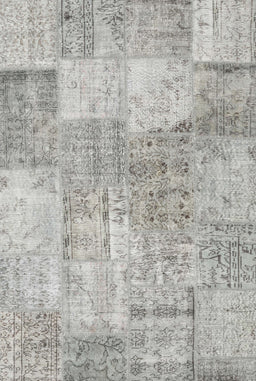 Contemporary Gray Patchwork Rug, con1976