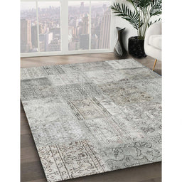 Machine Washable Contemporary Grey Gray Rug in a Family Room, wshcon1976