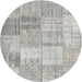 Sideview of Contemporary Gray Patchwork Rug, con1977