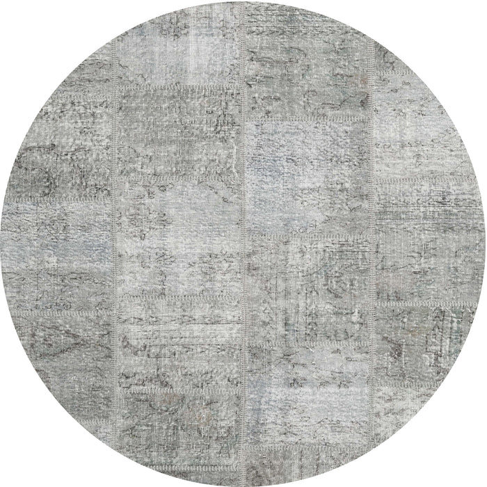 Square Machine Washable Contemporary Grey Gray Rug, wshcon1978