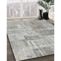 Contemporary Sage Green Patchwork Rug, con1979