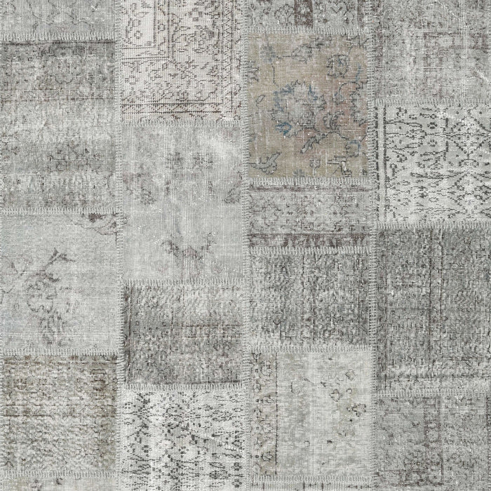 Contemporary Sage Green Patchwork Rug, con1979