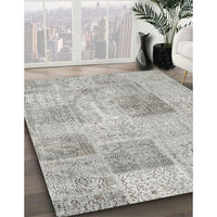 Contemporary Gray Patchwork Rug, con1980