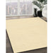 Contemporary Golden Blonde Gold Solid Rug in Family Room, con1981