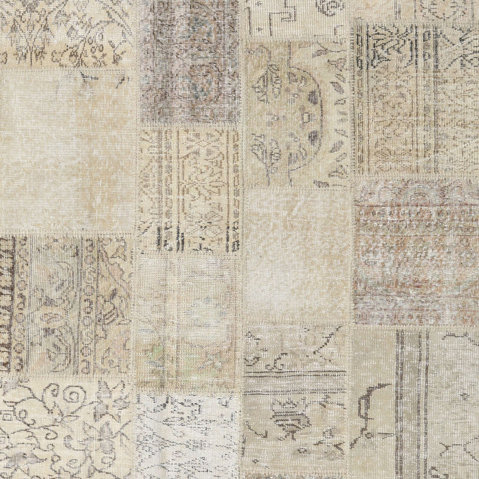 Contemporary Camel Brown Patchwork Rug, con1982