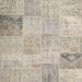 Square Contemporary Desert Sand Beige Patchwork Rug, con1984