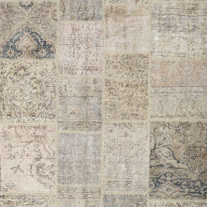 Contemporary Desert Sand Beige Patchwork Rug, con1984