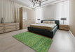 Machine Washable Contemporary Shamrock Green Rug in a Bedroom, wshcon1985