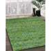 Machine Washable Contemporary Shamrock Green Rug in a Family Room, wshcon1985