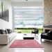 Square Contemporary Red Persian Rug in a Living Room, con1987