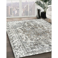 Contemporary Dark White Beige Modern Rug, con1988