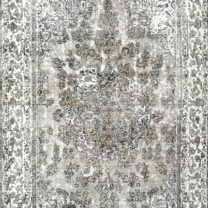 Machine Washable Contemporary Dark White Beige Rug, wshcon1988