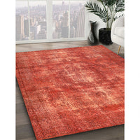 Contemporary Neon Red Persian Rug, con1989