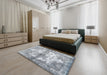 Machine Washable Contemporary Light Slate Gray Rug in a Bedroom, wshcon1994