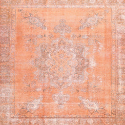 Sideview of Machine Washable Contemporary Mango Orange Rug, wshcon1996