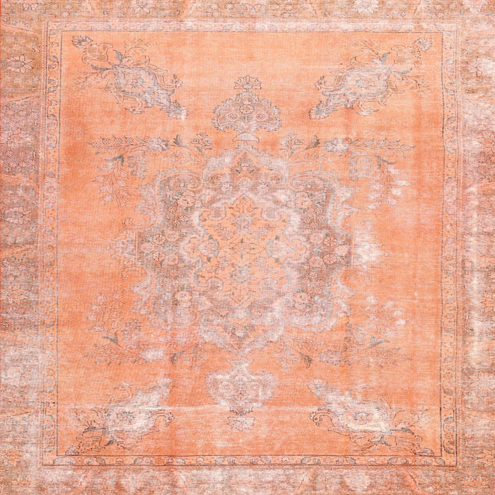 Square Contemporary Mango Orange Modern Rug, con1996