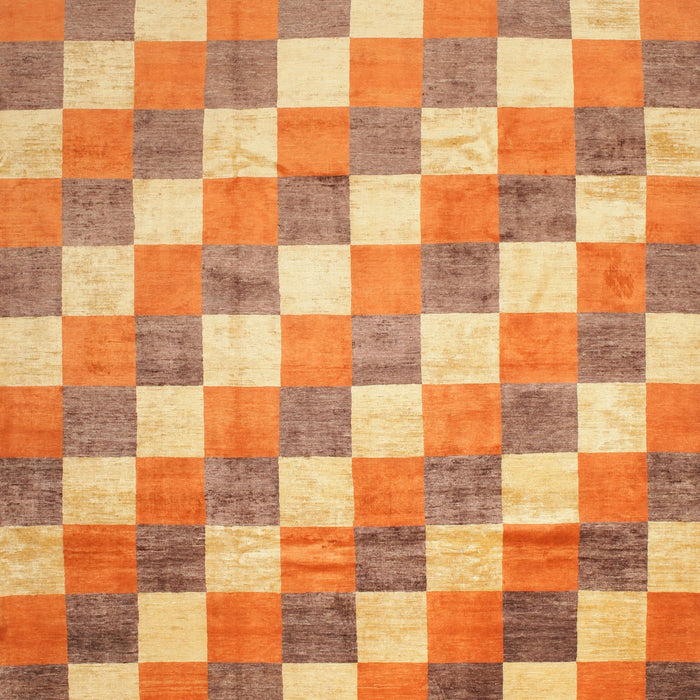 Contemporary Orange Abstract Machine Washable Rug, wshcon1