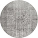 Square Machine Washable Contemporary Grey Gray Rug, wshcon2001