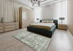 Contemporary Pale Silver Gray Modern Rug in a Bedroom, con2007