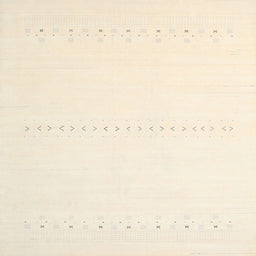 Sideview of Machine Washable Contemporary Navajo White Rug, wshcon2009