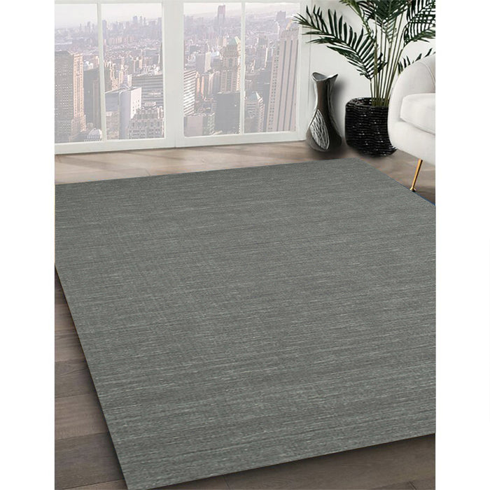 Contemporary Platinum Gray Modern Rug in Family Room, con200
