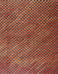 Machine Washable Contemporary Tomato Red Rug, wshcon2011