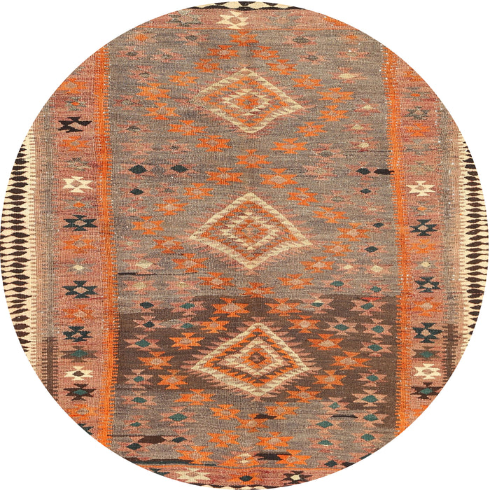 Sideview of Contemporary Sand Brown Southwestern Rug, con2013