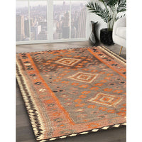 Contemporary Sand Brown Southwestern Rug, con2013