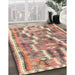 Contemporary Sienna Brown Southwestern Rug in Family Room, con2017