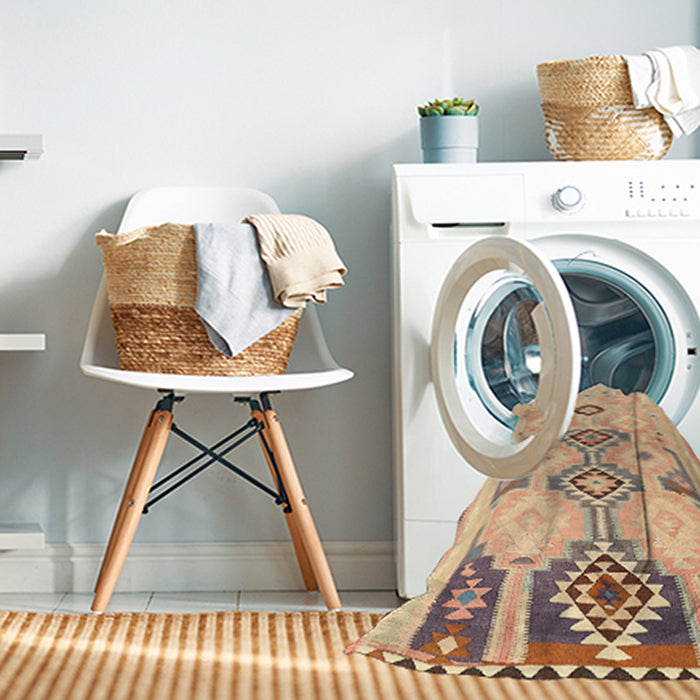Machine Washable Contemporary Peru Brown Rug in a Washing Machine, wshcon2019