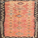 Sideview of Machine Washable Contemporary Sand Brown Rug, wshcon2022